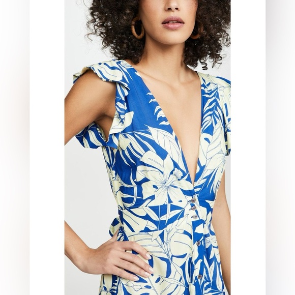 Maaji Wildest Dreams Tropical Plunge Open Back Button Front Maxi Dress Cover Up - Picture 3 of 16